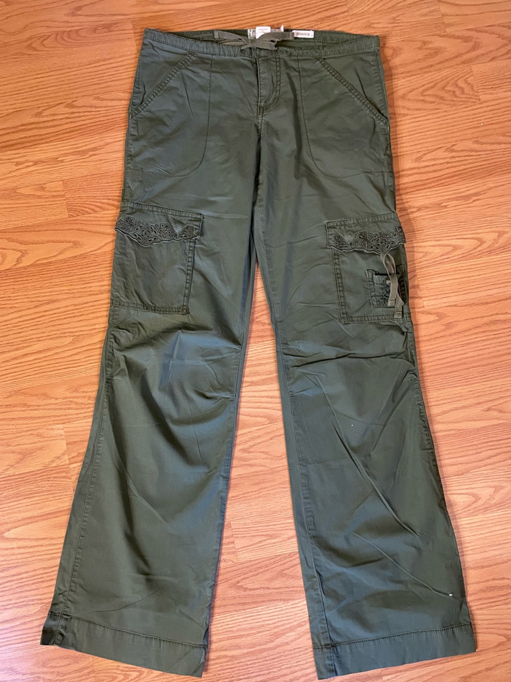 Old Navy Dark Olive Straight-Leg Cargo Pants